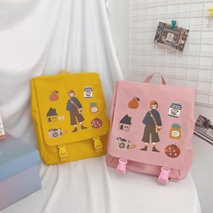 Backpack 2022 Girls Ins Canvas Rame Bag Feeling Plecaks Torby uczniów akademickich