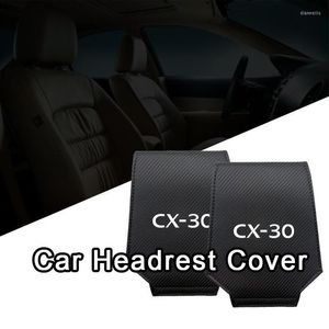 Seat Cushions Car Decor Headrest Cover For Cx-30 Accessories Auto Pillows Case With Pockets Carbon Fiber Styling Decoration Pad