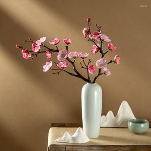 Decorative Flowers 38cm Artificial Flower Cherry Spring Plum Peach Blossom Branch Silk Tree Bud For Wedding Party Decors