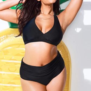 Set bikinis 2022 Seksowne stroje kąpielowe bikini damskie garnitur pływackie stroje kąpielowe kobiety wysoka talia plus size damskie solidne kostiury kąpielowe