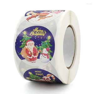 Confezione regalo 500 Pz / rotolo Buon Natale Adesivo fatto a mano Scatola di carta Pacchetto Babbo Natale Grazie Adesivi Busta Sigillo Etichette Anno Decor