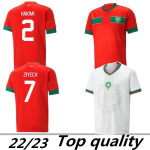 2022 Copa del Mundo Jerseys de fútbol de Marruecos Home Away White Green 22 22 Maillot de Foot Ziyech Boufal Fajr Munir Ait Bennasser Amrabat Fútbol Camisetas