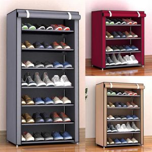 Aufbewahrungsboxen Staubdicht montieren Schuhe Rack DIY Home Möbel Nicht gewebter Schuhregal Flur Schrank Organizer Halter228o