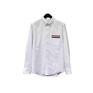Дизайнерская футболка TB THOM Classic Fit Packgrain Pocket Trim Trim Trim trip Button Down White Oxford Men Men Oplosale