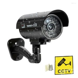 Fake Camera Dummy Waterproof Security CCTV Surveillance med blinkande Red LED -ljus utomhus inomhus