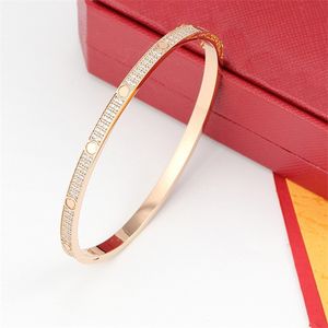 luxury titanium Steel designer fashion charm bracelets for girl women gold silver rose Screwdriver Nail Bangle bracelet gemstone bangles wedding party jewelry