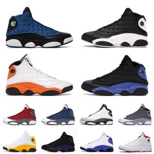 Men 13s Basketball Shoes 13 XIII retro Midnight Navy Red Flint History Of Flight Blue Del Sol Grey Toe Starfish Barons Black Cat Obsidian Sneakers Trainers