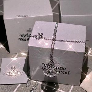 Pendant Necklaces Cow Pair of Vivian Westwood vivi an three dimensional earth planet full diamonds Necklace female gift