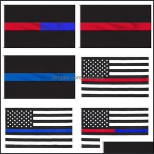 Banner vlaggen Stripe Star Flag America Black Blue Red White Classic National Flags x150cm Independence Day Banner DS G2 Dro BDebaby Dh7wy