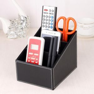 Storage Boxes Bins Household Phone And TV Remote Control Leather Box Desk Organizer Holder Home Office Case 220830