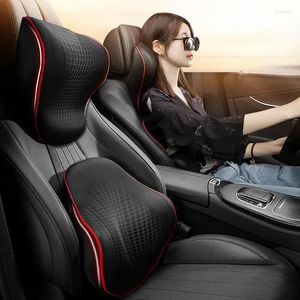 Poduszki siedzeń Jinserta oddychająca poduszka na szyję samochodową 3D Pamięć Piana Głowa Lędźwiowa Wsparcie Poduszki Akcesoria Pokrywa Auto Auto Acces