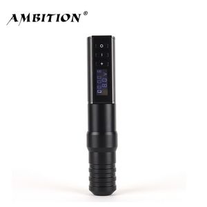 Tattoo Machine Ambition Wireless Pen Machine 1650mah litium Batterisidtransförsörjning LED Digital för kroppskonst 220829
