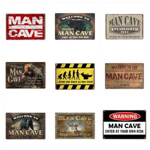 Metal Painting Man Cave Rule Strong Bear Metallo Targa in metallo Vintage Dipinti in ferro Decor per adesivi murali Pub Retro Pub Cafe Targhe Targhe Poster T220829