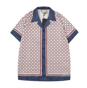T Shirt Kısa Kollu Elbise toptan satış-Moda tişört hawaii çiçek mektup baskı plaj gömlek erkekler tasarımcı ipek bowling gömlek sıradan erkekler yaz kısa kollu gevşek elbise Asya boyutu m xl