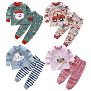 Besondere Anlässe Weihnachten Kinderunterwäsche-Set reine Baumwolle Jungen Mädchen Hauskleidung Baby Mädchen süßer weicher Anzug 1-6 Jahre Pyjamas tragen 220830