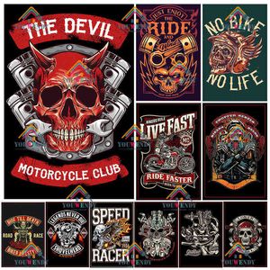 Pintura de metal motocicleta retrô metal poster sinal metal signo vintage placa lata signo garagem club de parede decoração de parede Man Cave Workshop decoração T220829