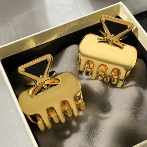2022 New P-Letters Triangle Clamps Women Hair Jewelry Gold Silver Colors Metal Designers Clamp For Girls Side Clips P098