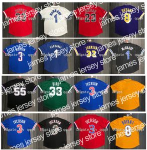 College-Basketball trägt Mitchell und Ness Allen 3 Iverson Basketball-Trikot-T-Shirt Bryant 32 Magic Johnson Tracy 1 McGrady Penny 1 Hardaway 33 Bird 23 Michael