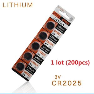 200 Batterijen CR2025 V Lithium Li ion Button Cell Battery CR Volt Li ion munt voor Watch3407