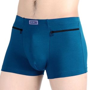 Underpants Plus Size Men Sexy Panties Cotton Double Zipper Pockets Theftproof Shorts Mens Boxer Underwear Breathable Male 220830
