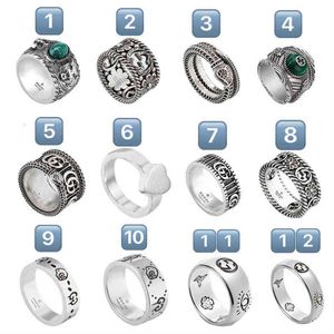 Qixi Ancient Family Special Double G Vintage Ring Skull Personlighet Hip Hop Ring Love Fearl Man and Female Lovers par