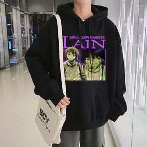 Erkek Hoodies Anime Seri Deneyler Lain Büyük Boy Hoodie Erkekler Grafik Unisex Iwakura Manga Kız Bilim Kurgu Kapşonlu Sweatshirt Streetwear