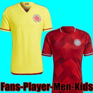 2022 Colombia Away Soccer Jerseys fans speler Falcao James Home Football Shirt Cuadrado National Team Men Kids Kit Camiseta de Futbol Maillot S XL uniform