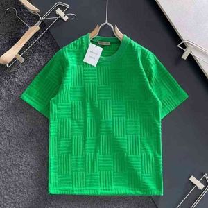 Man's T Shirt BV's Designer koszule Bottega Classic marka Venet Wysoka jakość 22 22 wczesna wiosna zielony ręcznik BV Flocking T-shirt z krótkim rękawem