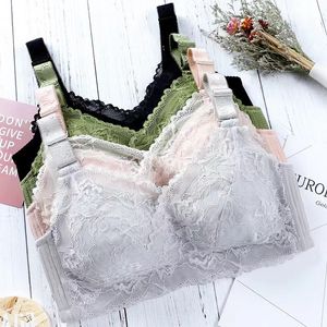 Bras Underwear women s no steel ring big breasts show small shrinking bra summer thin anti sagging 220902