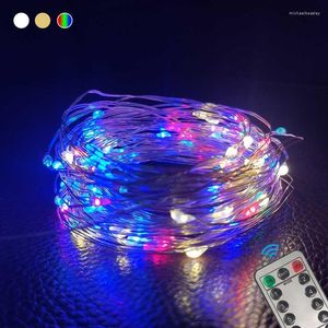 Strings 2M 5M 10M LED Fairy String Lights Remote Control USB Year Holiday Light For Home Bedroom Decoration