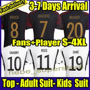 S-4XL fans Player Soccer Jersey 2022 2023 Hummels Kroos Gnabry Werner Draxler Reus Muller Gotze Football Shirt Germanys Men barn / vuxen full kit med strumpor