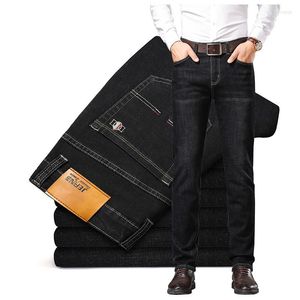 Mäns jeans Herrbranschen Casual Stretch Autumn and Winter Fall Comfort Regular Fit Denim Trousers