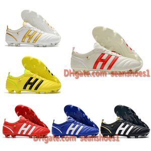 Presentväska Mens Soccer Boots Adipure FG Classic Retro Football Cleats Mens Outdoor Soft Leather Bekväm tränings Ankel Soccer Shoes Size US 6.5-11