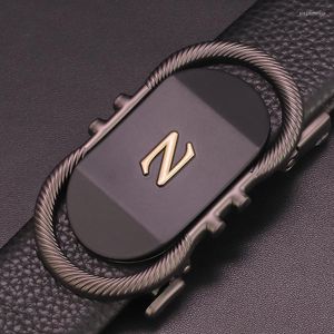 Cinture Cintura con fibbia automatica di lusso di alta qualità Cintura con lettera Z da uomo Cinturino in vera pelle nera Cintos Masculinos formali