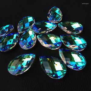 Chandelier Crystal Free Rings 100pcs 38mm K9 Faceted AB Glass Drops Pointed Oval Parts Shiny Lamp Pendants Home Decoration