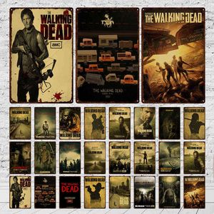 Metal resim vintage metal teneke tabela film The Walking Dead Poster Tin Boyama Evde Oturma Odası Dekoru Eşsiz Metal İşaret Plakası T220829