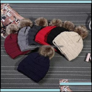 Beanie/Skull Caps Beanie/Skl Caps Hats Hatts Scarves Glyes Fashion Accessories Barn Adts Thick Warm Winter Hat For Women Soft Stre Otqqu