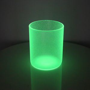 10 унций Сублимация стеклянные баночки из тумблера светятся в темно -зеленой чашке свечи с бамбуковой крышкой замороженные ароматные свечи аромат