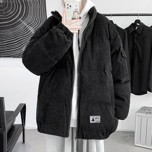 Men's Jackets S-3XL Plus Size Long Sleeves Corduroy Winter Oversized Korean Streetwear Parka Male Clothing Xxxl L220830