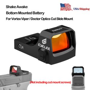 Shake Awake Mini Red Dot Sights Holographic Scope Vortex Optics Cut MOA for Pistol Glock MOS Doctor Mount Plate Base Replace Rear Sight