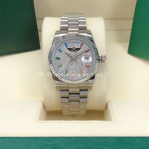 6 Style Watches 36mm Full Diamond DAIL 128396 M128396TBR-0006 President Sapphire 18K Automatisk mekanisk herrklocka Herrens armbandsur