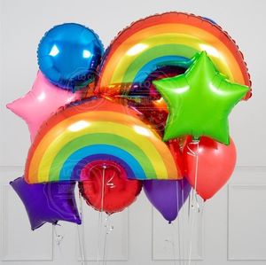 Рождественские украшения 1Set Rainbow Color Sun Cloud Foil Balloon for Kids День рождения лето вечеринка декорирование душа для декоративного душа гелиевые воздушные шары свадебные принадлежности 220829