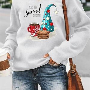 Frauen T -Shirt Aquarell Festival Style Trend Schweißhemden Frauen Urlaub Frohe Weihnachten Modekleidung lässig weibliche Print Grafikpullover 220829