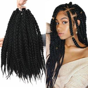 14 Inch Box Braids Crochet Hair Pre Looped Synthetic Braiding Hair Extension 80g/pcs Cute Goddess for Black Women LS21