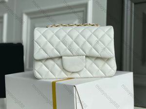 10a Top Tier Quality Luxury Designer Rectangle Bag Mini 20cm Real Leather Caviar Lambskin Classic Black Purse Quilted Flap Handbag Axel Gold Bags Pl￥nbok p￥ kedjan