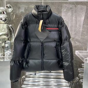 Men Re Nylon Down Jacket Zipper Pocket Winter Coat Designer Quilted Hooded Parkas LR