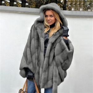 Опт S-5xl Mink Winter Imation Fur Women's Wome Theple Top Elegant Buld New Fashion Ladies Coat C1011318A