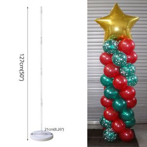 Decorações de Natal Kit de coluna de balão de aniversário Stand com base e poste para o titular do titular do látex de festa 220829