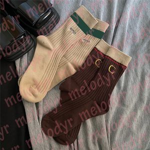 Embroidery Long Socks Breathable Cotton Stocking Home Clothing Winter Warm Stockings Classic Letter Sport Socks