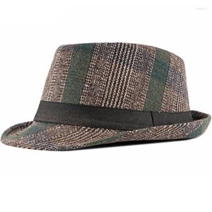 Berretti Autunno Inverno Stile britannico Gentiluomo Fedora Cappello Uomo Panama Jazz Tesa corta Floppy Trilby